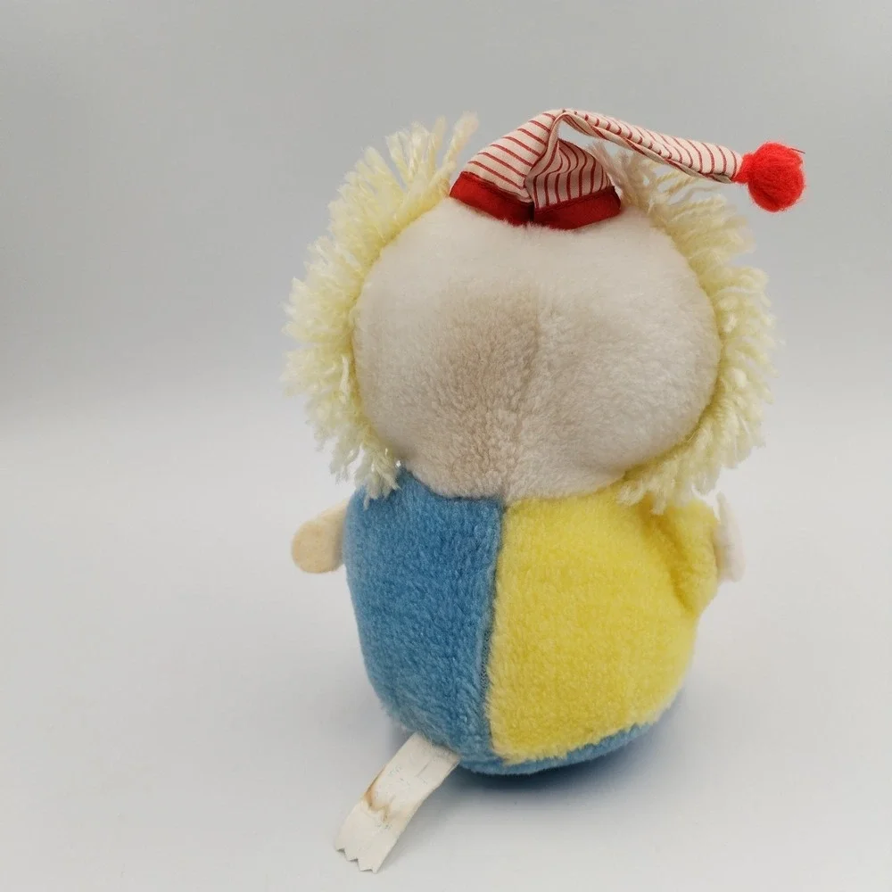 Vintage‎ Eden Plush Clown Rattle Stuffed Animal 7.5